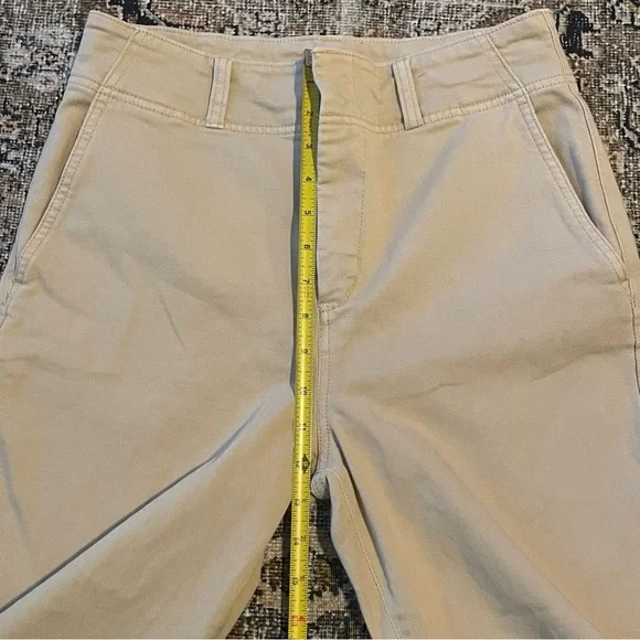 Pilcro Anthropologie Womens 28 Relaxed Cuffed Pants Khaki Wide Leg High Rise Tan - Picture 8 of 10